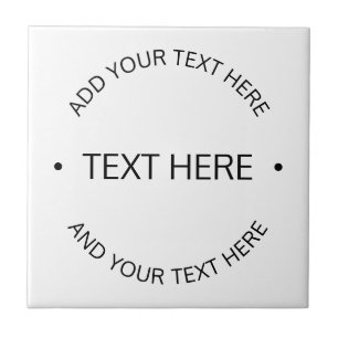 Azulejo De Cerâmica Texto Editável Simples Moderno Branco e Preto