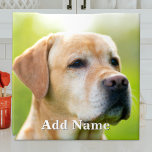 Azulejo De Cerâmica Texto Opcional Personalizado de Foto Personalizado<br><div class="desc">Carregue uma foto, personalize o texto e crie facilmente o seu azulejo de cerâmica personalizado. Clique em EDIT DESIGN para alterar a cor do texto. Você pode TRANSFERIR este DESIGN para outros produtos do Zazzle e ajustá-lo ao ajustado da maioria dos itens do Zazzle. Obrigado por escolher nossos designs e...</div>