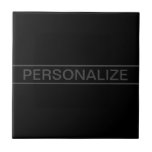 Azulejo De Cerâmica Texto personalizável | Cinzas negras e negras mode<br><div class="desc">Olhar contemporâneo falso.</div>