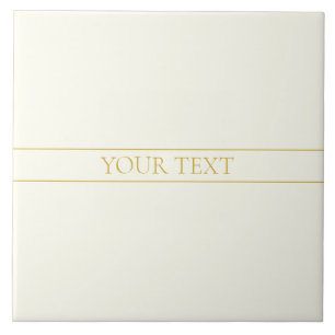 Azulejo De Cerâmica Texto Personalizável Elegante Simples Branco Dou