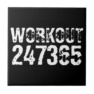 Azulejo De Cerâmica Texto vestido e arranhado Workout 247365 branco
