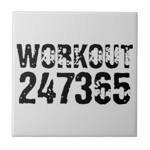 Azulejo De Cerâmica Texto vestido e arranhado Workout 247365 preto