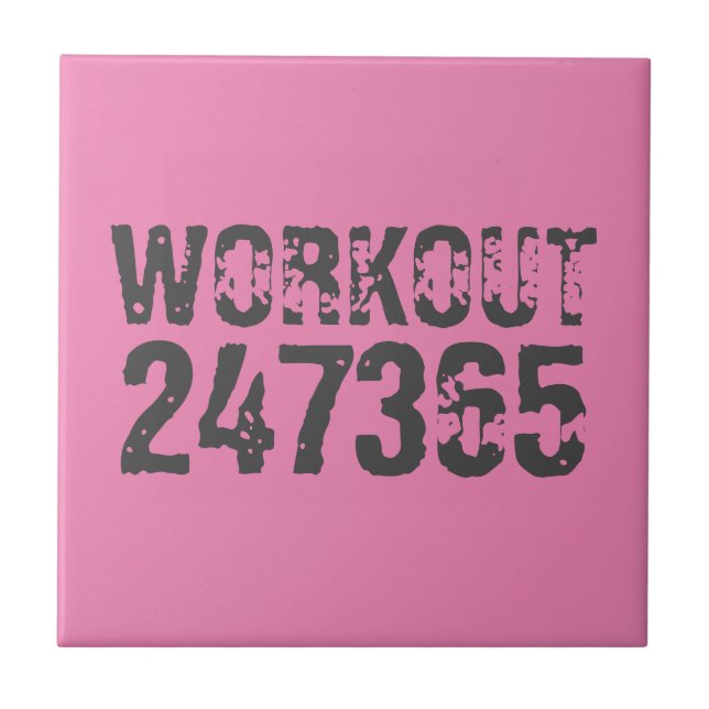 Azulejo De Cerâmica Texto vestido e arranhado Workout 247365 rosa (Frente)