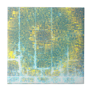 Azulejo De Cerâmica Textura de abstrato Art Amarelo Turquesa Azul Páli