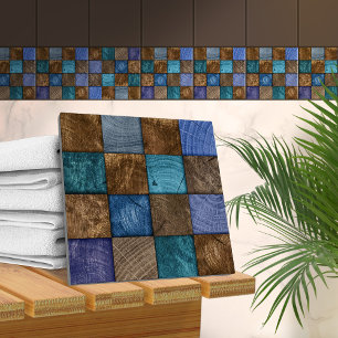 Azulejo De Cerâmica Textura de madeira Arte mosaica
