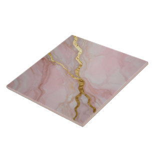 Azulejo De Cerâmica textura de mármore dourado e rosa