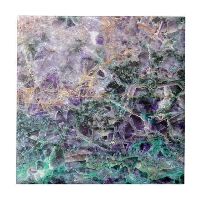 Azulejo De Cerâmica textura de pedra amethyst (Frente)