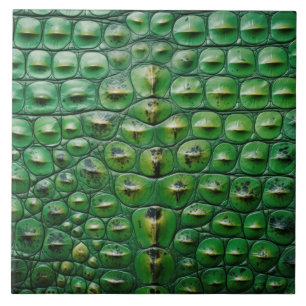 Azulejo De Cerâmica textura de pele de crocodilo animal verde escama s