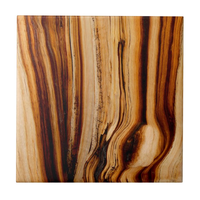 Azulejo De Cerâmica Textura do tronco da árvore queimada (Frente)