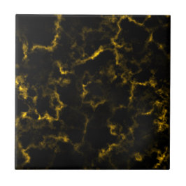 Azulejo De Cerâmica Textura Dourada de luxo de padrão em mármore negr