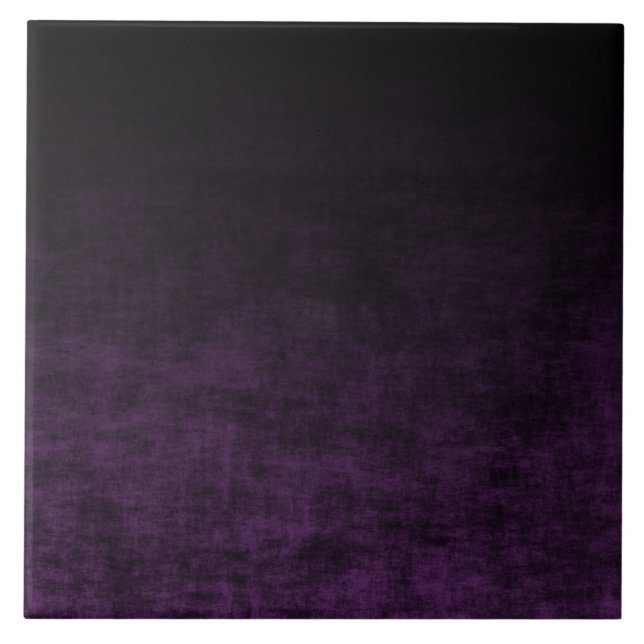 Azulejo De Cerâmica Textura Ombre Grunge Preto e Roxo (Frente)
