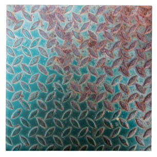 Azulejo De Cerâmica Textura oxidada do metal