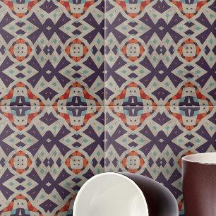 Azulejo De Cerâmica Textura Pedra Distante Geométrica do Mosaico Étnic