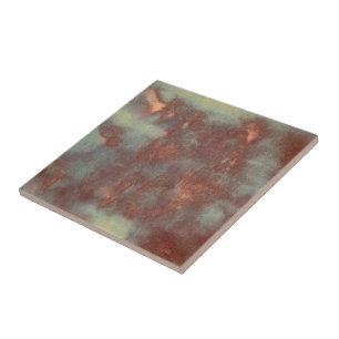 Azulejo De Cerâmica Textura Rústica Vintage Teal Brown Abstrato