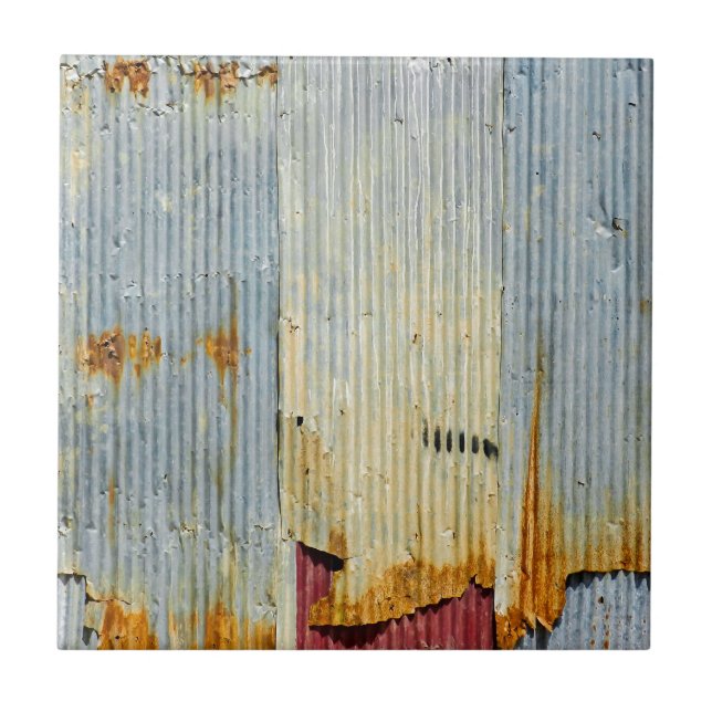 Azulejo De Cerâmica Textura velha oxidada do metal (Frente)