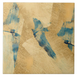 Azulejo de Cerâmica Texturizado Amarelo Azul