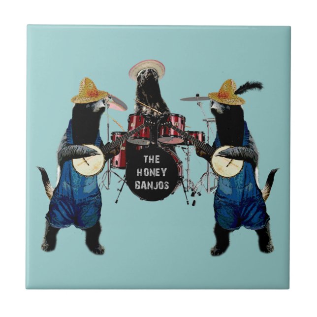 Azulejo De Cerâmica Texugo de mel engraçado (Frente)