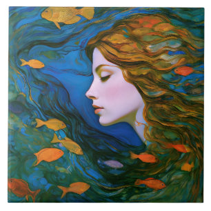 Azulejo De Cerâmica “Thalassa” - Mulheres na Água