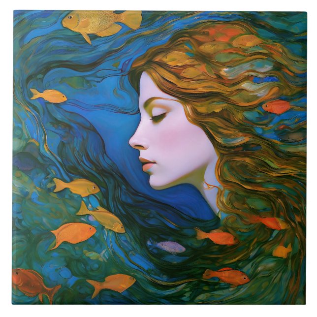 Azulejo De Cerâmica “Thalassa” - Mulheres na Água (Frente)