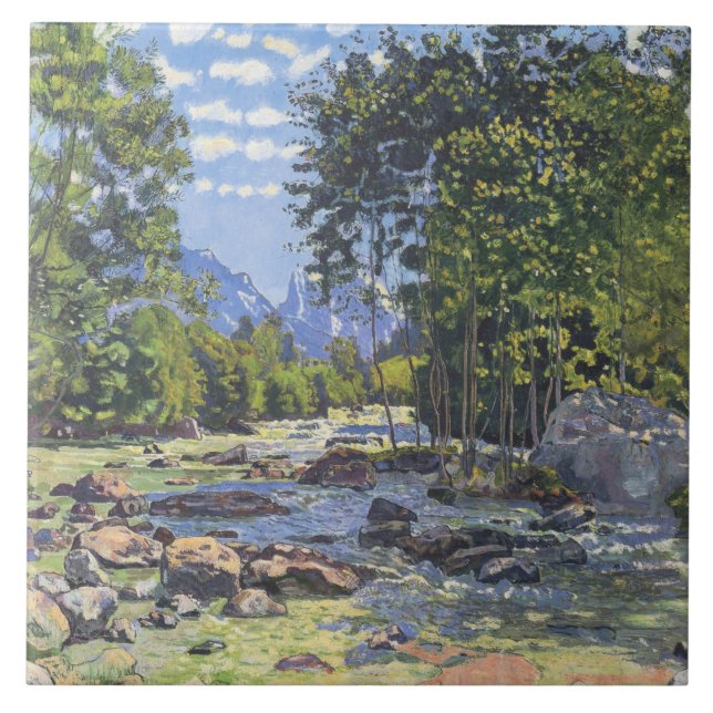 Azulejo De Cerâmica The Black Lutschina (de Ferdinand Hodler) (Frente)