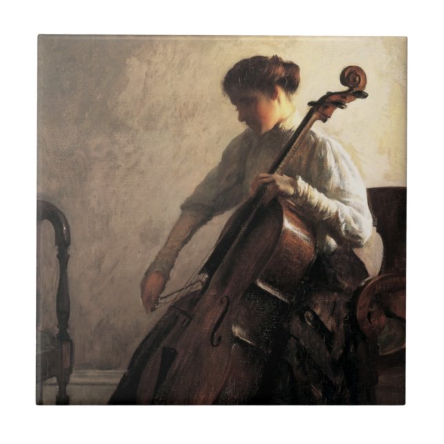 Azulejo De Cerâmica The Cellist (por Joseph DeCamp) (Frente)