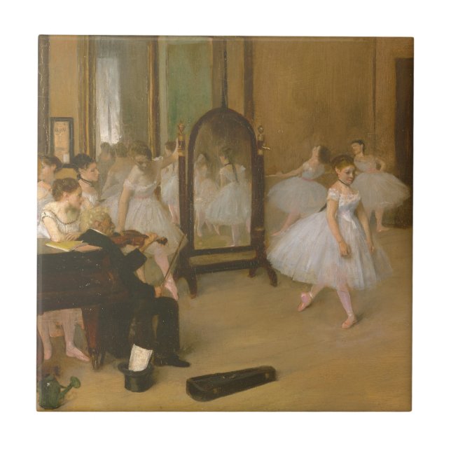 Azulejo De Cerâmica The Dancing Class (1870) Edgar Degas (Frente)