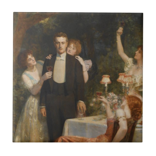 Azulejo De Cerâmica The Garden of Armida (by John Collier) (Frente)