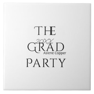 Azulejo De Cerâmica The grad party name 20XX bold letter graduatsimple