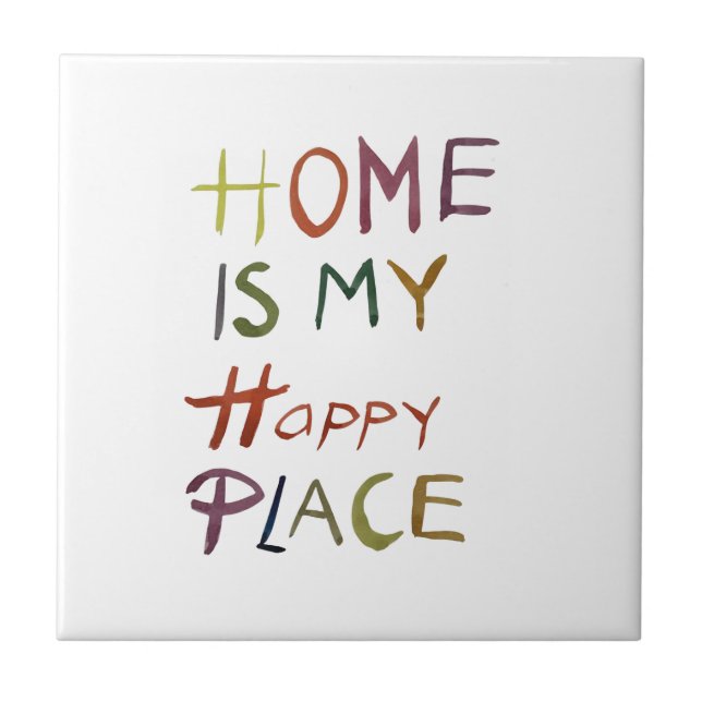 Azulejo De Cerâmica The Happy Introvert “Home Is My Happy Place” (Frente)