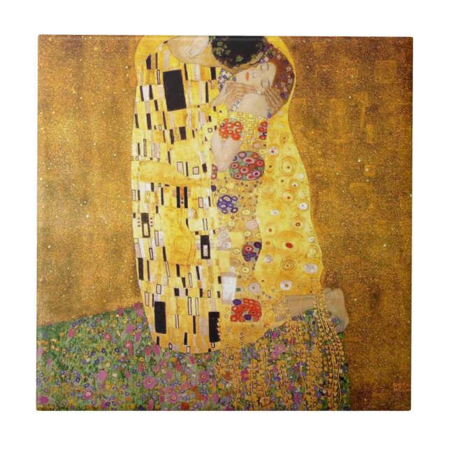 Azulejo De Cerâmica The Kiss High Resolution Gustav Klimt (Frente)