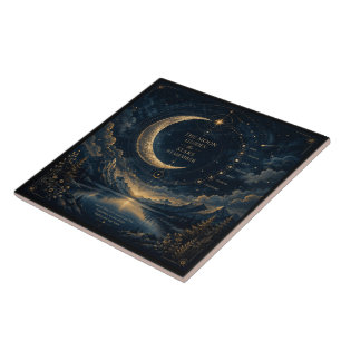 Azulejo De Cerâmica The Moon Guides   Arte Celestial da Lua e Estrelas