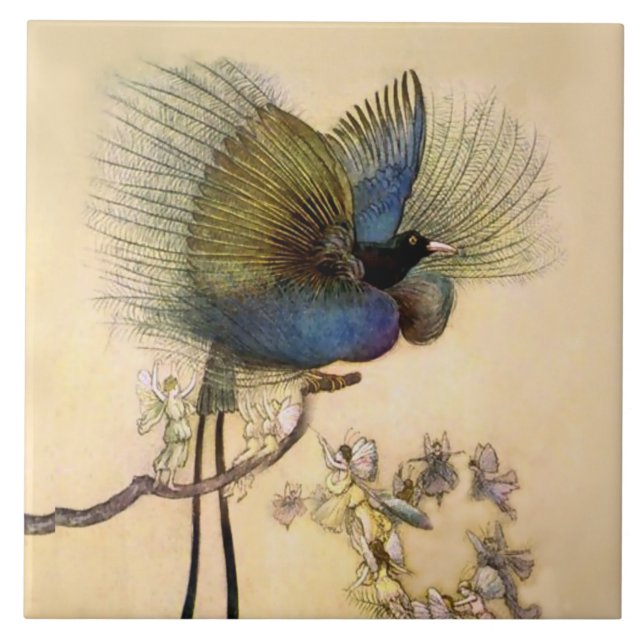 Azulejo De Cerâmica “The Most Beautiful Bird” by Warwick Goble (Frente)