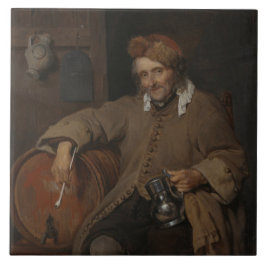 Azulejo De Cerâmica The Old Drinker (por Gabriel Metsu)