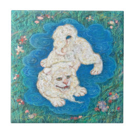 Azulejo De Cerâmica The Playful Shishi: Whimsical 