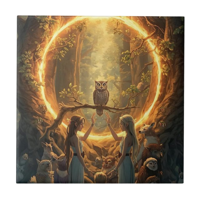 Azulejo De Cerâmica The Portal Between Trees (Frente)