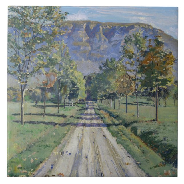 Azulejo De Cerâmica The Road to Evordes (por Ferdinand Hodler) (Frente)