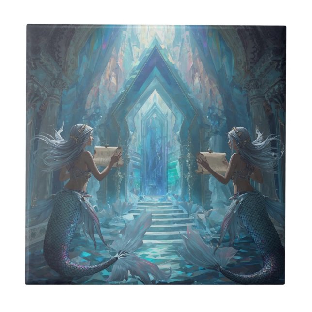 Azulejo De Cerâmica The Scroll Keepers of the Deep” (Frente)