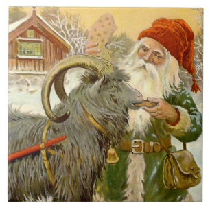 Azulejo De Cerâmica "The Sled Goat", por Jenny Nystrom
