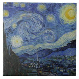 Azulejo De Cerâmica The Starry Night (Vincent van Gogh) (Famosa Arte)