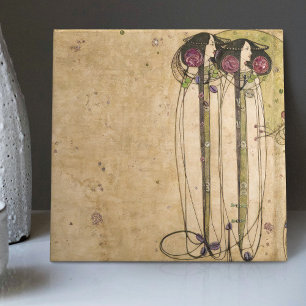 Azulejo De Cerâmica The Wassail Mackintosh Art Deco Wall Decor 1/3