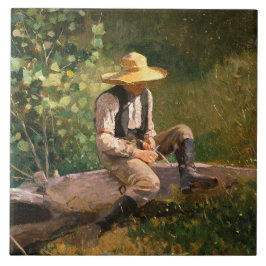 Azulejo De Cerâmica The Whittling Boy (por Winslow Homer)