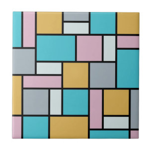 Azulejo De Cerâmica Theo Van Doesburg - Composição 17 - Arte Mondrian