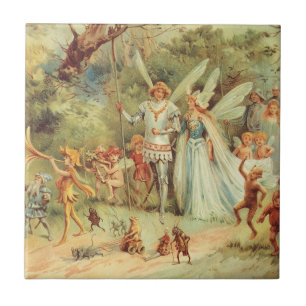 Azulejo De Cerâmica Thumbelina e Príncipe Casamento, Contos de Fadas V