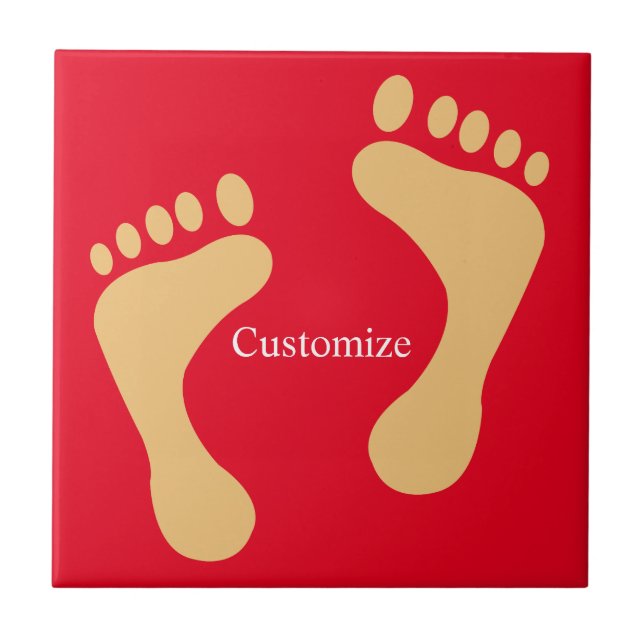 Azulejo De Cerâmica Thunder_Cove Bum Praia Descalço (Frente)