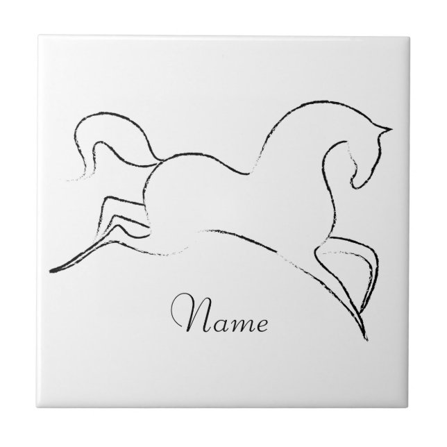 Azulejo De Cerâmica Thunder_Cove Cavalo Selvagem (Frente)