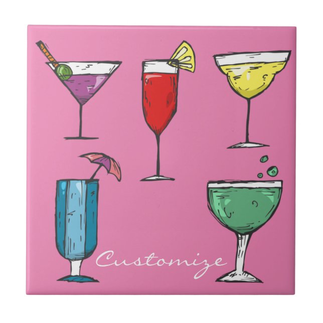 Azulejo De Cerâmica Thunder_Cove da Associação de Bebidas Cocktail (Frente)