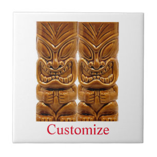 Azulejo De Cerâmica Thunder_Cove da Escultura Tiki Dourada