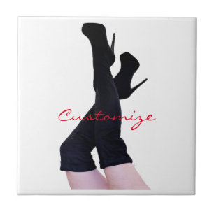 Azulejo De Cerâmica Thunder_Cove de Boots Thunder-high de Couro Preto