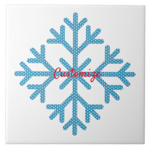 Azulejo De Cerâmica Thunder_Cove do Floco de Neve Azul Icy