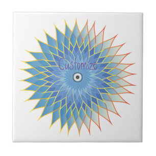 Azulejo De Cerâmica Thunder_Cove do Flor do Blossom de Mandala Lotus